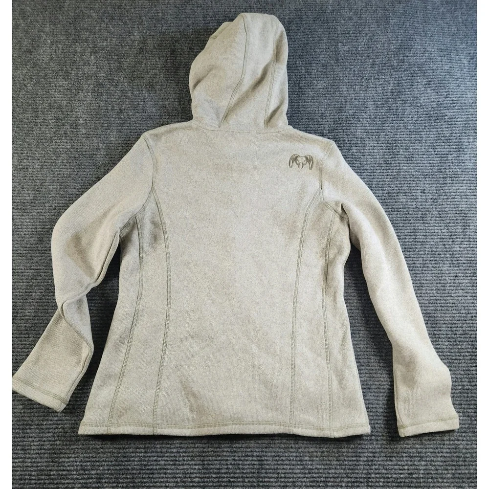 Kuiu Base Camp High Loft Sweater Fleece Hoodie Womens L Oatmeal Full Zip Jacket - Picture 5 of 6